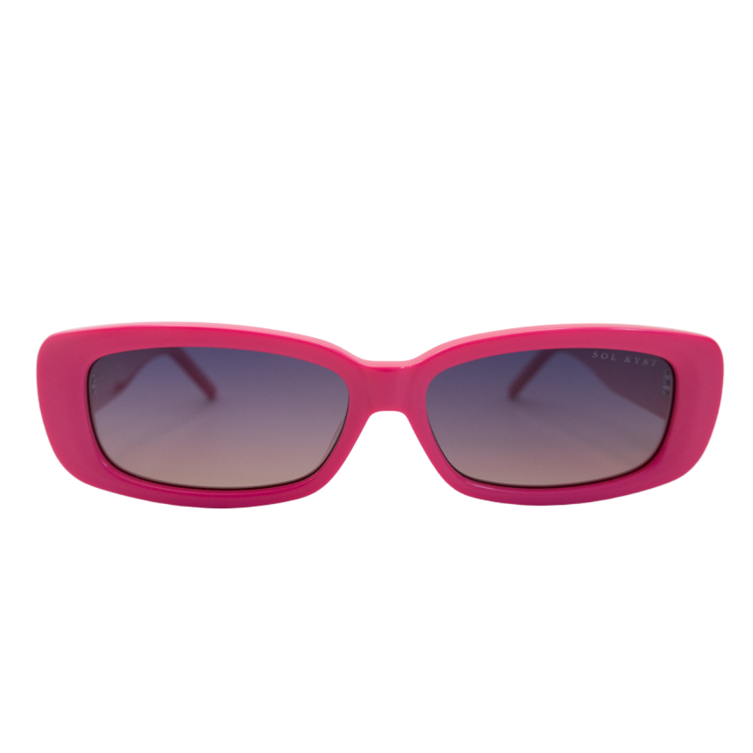 pink rectangular women sunglasses- front view